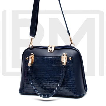 Women D Shape handbag ( Blue )