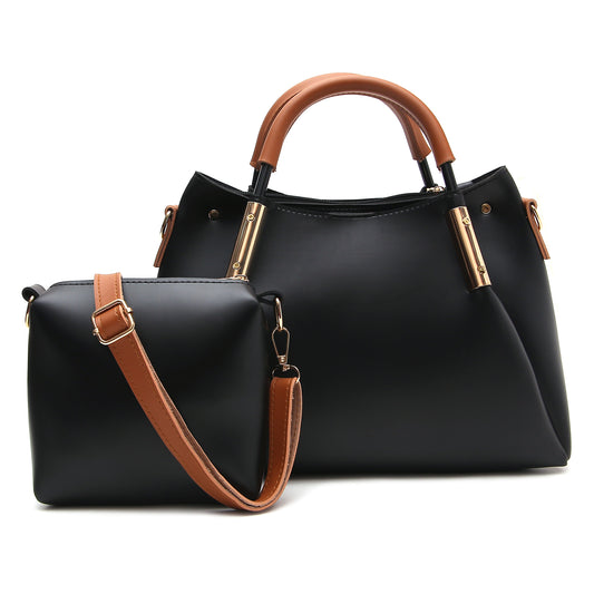 Women Raven 2 Pcs Handbag ( Black )