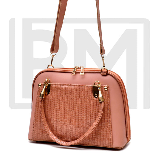 Women D Shape handbag ( Pink )