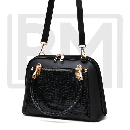 Women D Shape handbag ( Black )